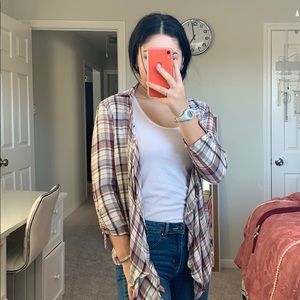 Lace back flannel